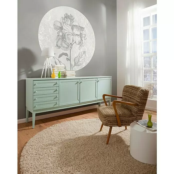 Komar Dots Fototapete rund Barock Beauty - 125 cm, Selbstklebend - Stimmungsaufnahme