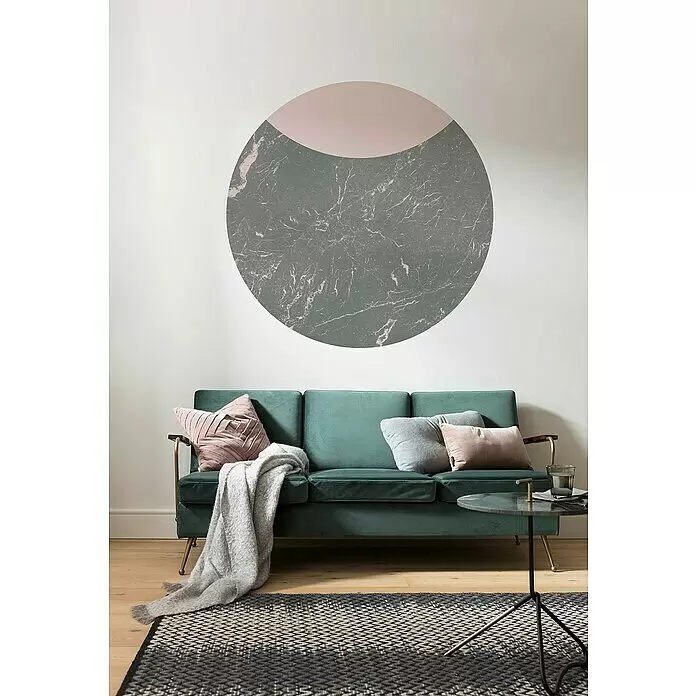Komar Dots Fototapete rund Stripe Marmor - 125 cm, Selbstklebend - Stimmungsaufnahme