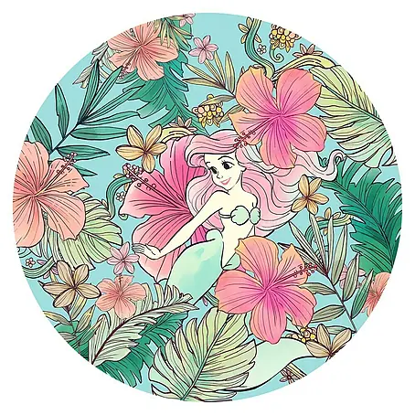 Komar Dots Fototapete rund Ariel Ocean Flowers