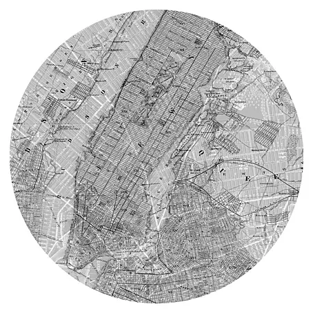 Komar Dots Fototapete rund Map