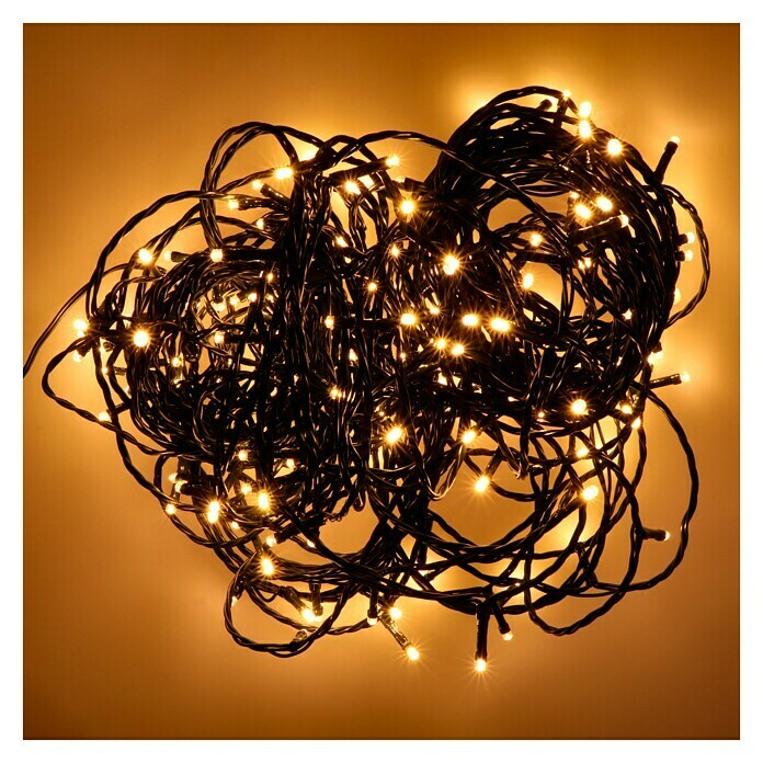 Light Creations LED-Lichterkette Novalight (Außen, 160-flammig, Kabellänge: 24 m, Bernsteinfarben)