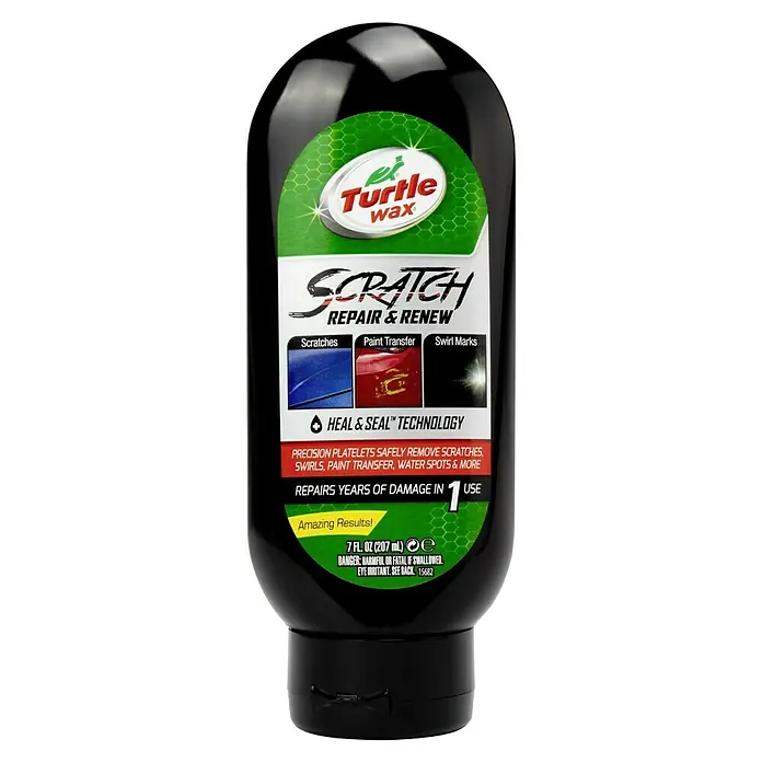 Turtle Wax Reparador de arañazos - 200 ml - Imagen del producto Turtle Wax Scratch Repair & Renew, ideal para eliminar arañazos, transferencia de pintura y marcas de remolino.