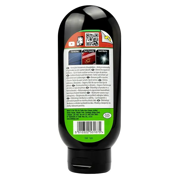 Turtle Wax Reparador de arañazos - 200 ml - Botella negra de Turtle Wax para eliminar arañazos, reparar la transferencia de pintura y eliminar marcas de remolino.