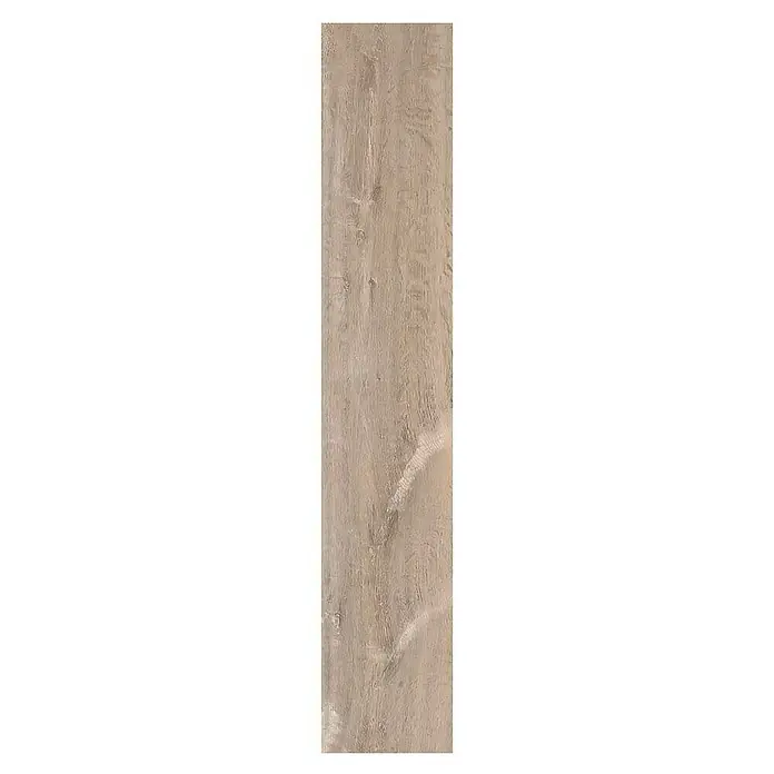 Parkett - Eiche Bornholm, Landhausdiele, 2.130 x 190 x 14,2 mm - Nahaufnahme einer einzelnen Holzplanke mit einer hellen, natürlichen Maserung, die eine warme und rustikale Optik bietet.