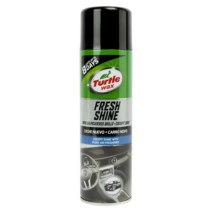 Turtle Wax Limpia salpicaderos - 500 ml, Fresh Shine - Bote de aerosol Turtle Wax Fresh Shine Cockpit Shine. Limpia, abrillanta y deja un aroma fresco que dura hasta 8 días en el coche.