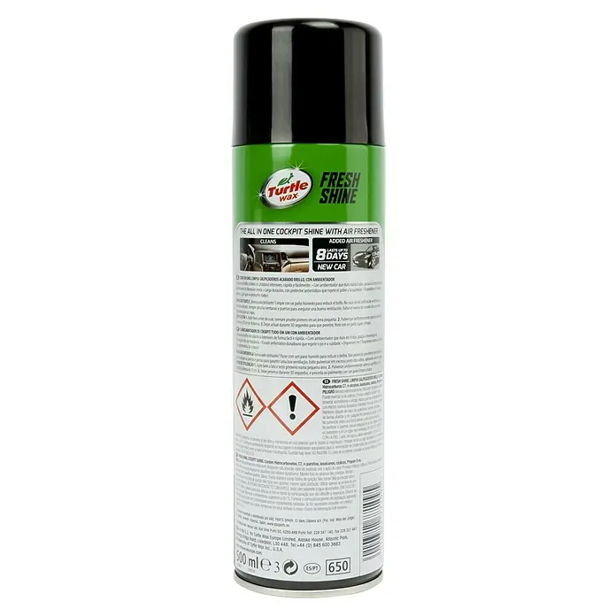 Turtle Wax Limpia salpicaderos - 500 ml, Fresh Shine - Limpiasalpicaderos Turtle Wax Fresh Shine con ambientador. Limpia y refresca hasta 8 días.