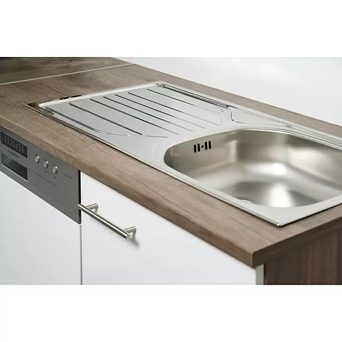 Respekta Winkelküche Oliver - B x T: 280 x 172 cm, Grau, Mit Elektrogeräten - Detailaufnahme
