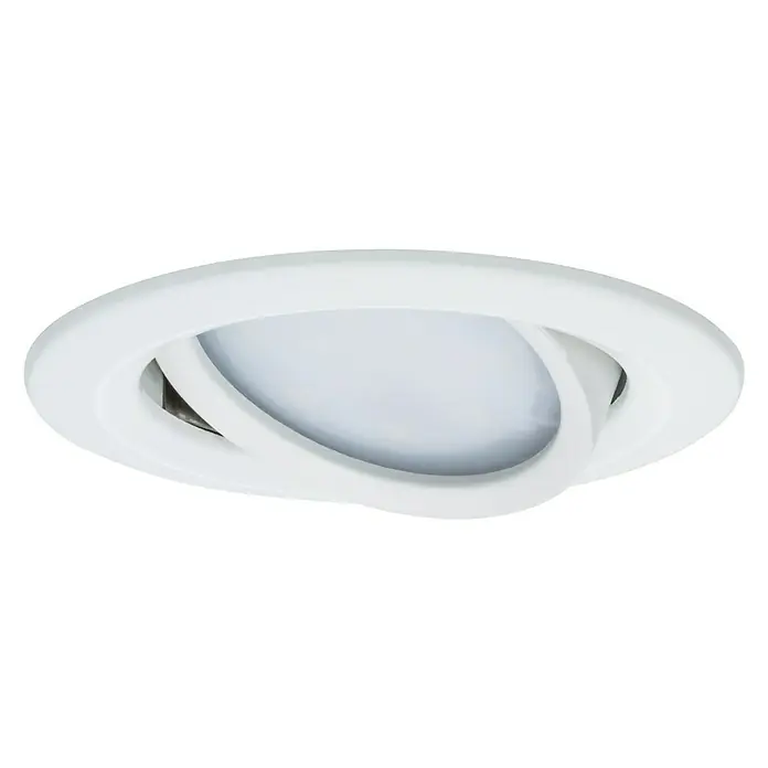 Paulmann LED-Einbauleuchte rund Nova Plus - 6,8 W, Weiß, Warmweiß, IP65 - Weiße, runde LED-Deckenleuchte mit schwenkbarem Innenring für eine flexible Lichtausrichtung. Ideal für moderne Innenräume.