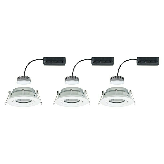 Paulmann LED-Einbauleuchten-Set (6,8 W, Weiß, Schwenkbar, 3 Stk.)