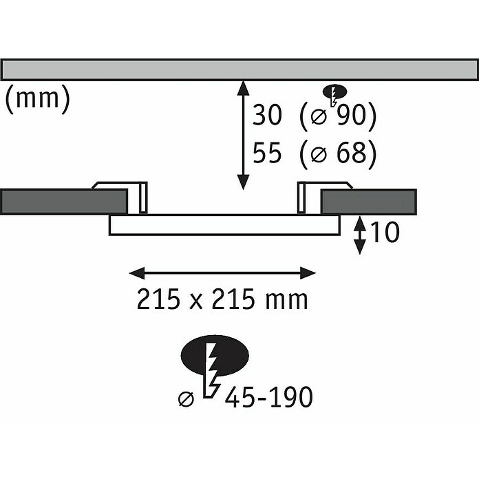 Paulmann LED-Panel (21 W, Satin, L x B x H: 21,5 x 21,5 x 3,1 cm)