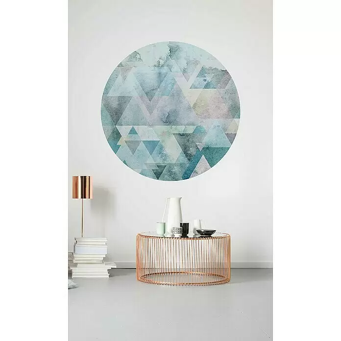 Komar Dots Fototapete rund Blueprism - 125 cm, Selbstklebend - Stimmungsaufnahme