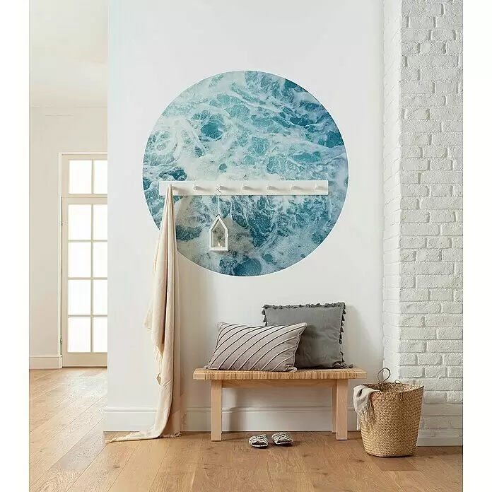 Komar Dots Fototapete rund Ocean Twist - 125 cm, Selbstklebend - Stimmungsaufnahme