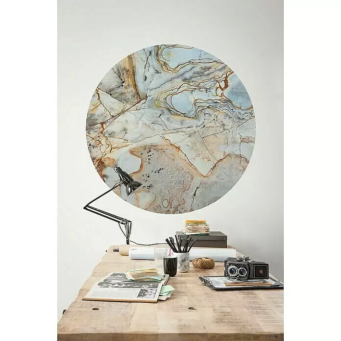 Komar Dots Fototapete rund Marble Sphere - 125 cm, Selbstklebend - Stimmungsaufnahme