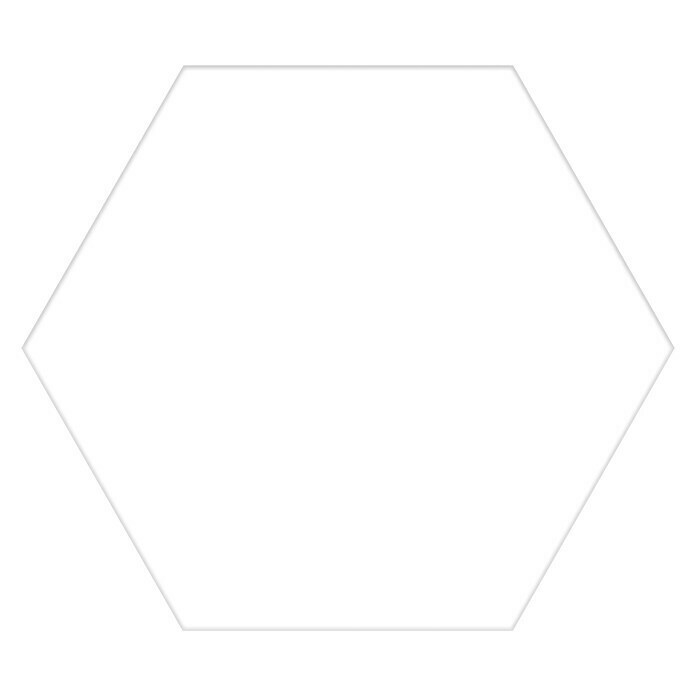 Feinsteinzeugfliese Hexagon Basic White22 x 25 cm, Weiß, Matt Top View