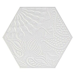 Feinsteinzeugfliese Hexagon Gaudi White (22 x 25 cm, Weiß, Matt)