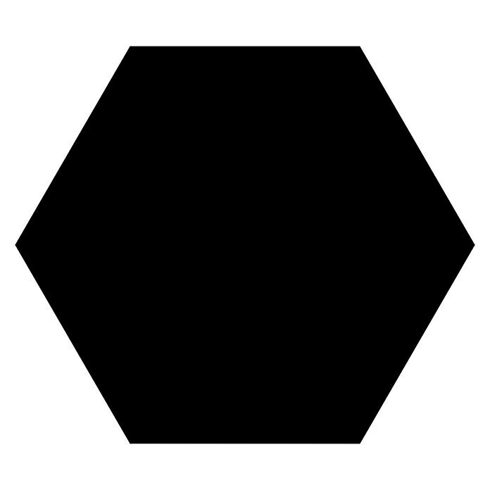 Feinsteinzeugfliese Hexagon Basic Black (25 x 22 cm, Schwarz, Glasiert)