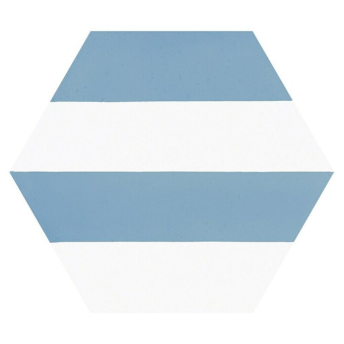 Feinsteinzeugfliese Hexagon Porto Capri Blue (25 x 22 cm, Blau/Weiß, Glasiert)