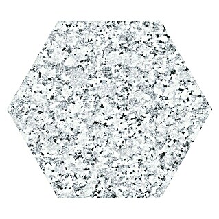 Feinsteinzeugfliese Hexagon Granite White (22 x 25 cm, Weiß/Grau, Matt)
