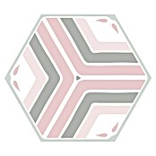 Feinsteinzeugfliese Hexagon Jasmine Pink (25 x 22 cm, Rosa/Grau, Glasiert)