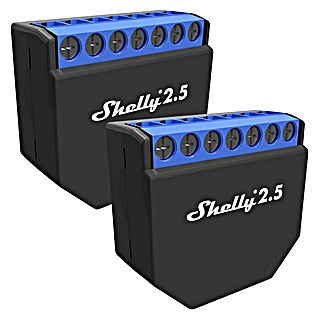 Shelly Funkschalter Shelly 2.5 Set (2 Stk., Max. Belastung: 2 x 2.300 W (2 x 10 A))