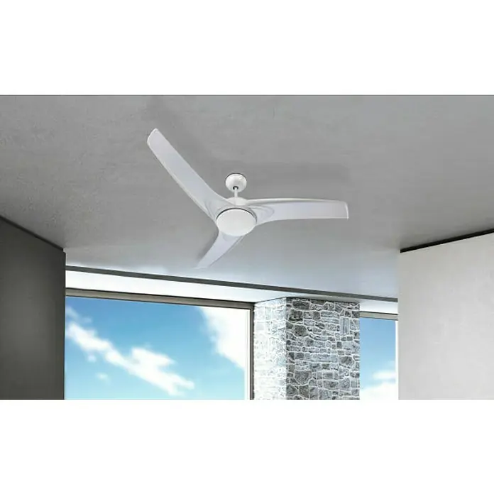 Globo Deckenventilator - Silber, Opal, 132 cm, 40 W - Dieser Deckenventilator in Weiß ist die perfekte Ergänzung für Ihr Zuhause und sorgt für eine angenehme Brise und stilvolle Beleuchtung.