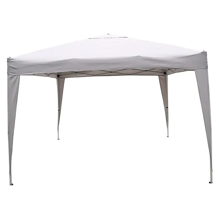 Sunfun Faltpavillon Easy Up - B x T: 300 x 300 cm, Farbe Dach: Hellgrau - Grauer Pavillon mit quadratischer Form, ideal für Gartenpartys und Veranstaltungen im Freien, schützt vor Sonne und leichtem Regen.