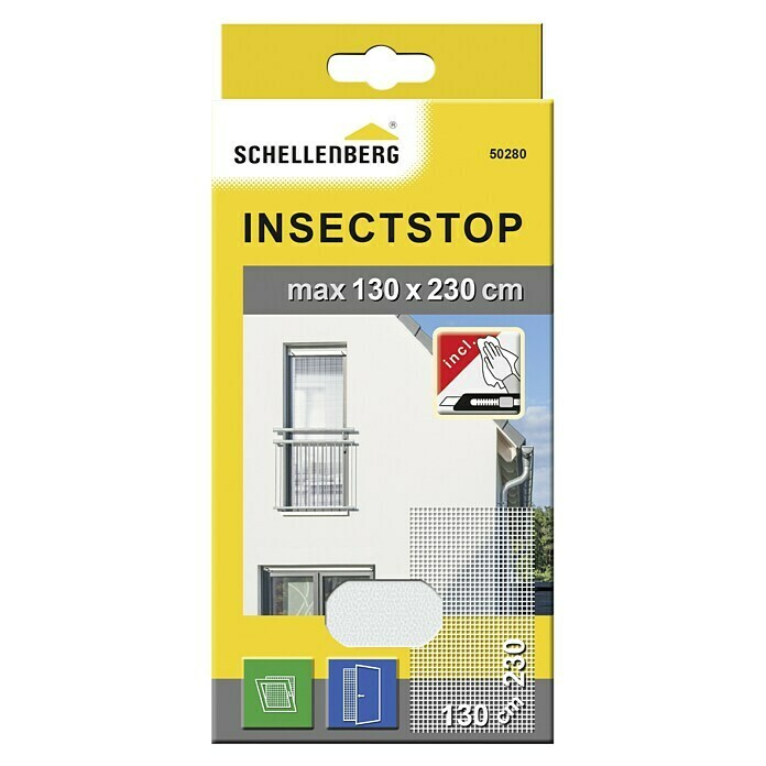 Schellenberg Mrežica za zaštitu od insekata (Š x V: 130 x 230 cm, Boja tkanine: Bijelo, Vrata)