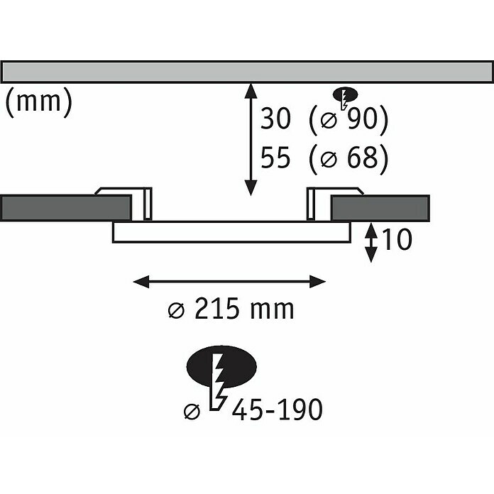 Paulmann LED-Panel rund (21 W, Satin, Ø x H: 21,5 x 3,1 cm)