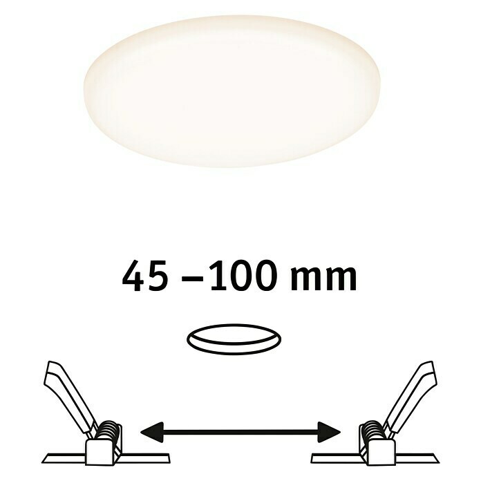 Paulmann Okrugla ploča s LED svjetlom (8,5 W, Satin, Ø x V: 12,5 x 3,1 cm, Može se prigušiti)