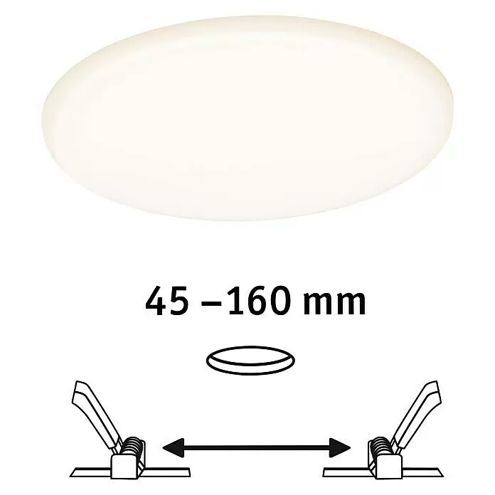 Paulmann LED-Panel rund Veluna VariFit - 17 W, Ø x H: 18,5 x 3,1 cm, Satin, Warmweiß, Nicht Dimmbar - Diagonale Ansicht