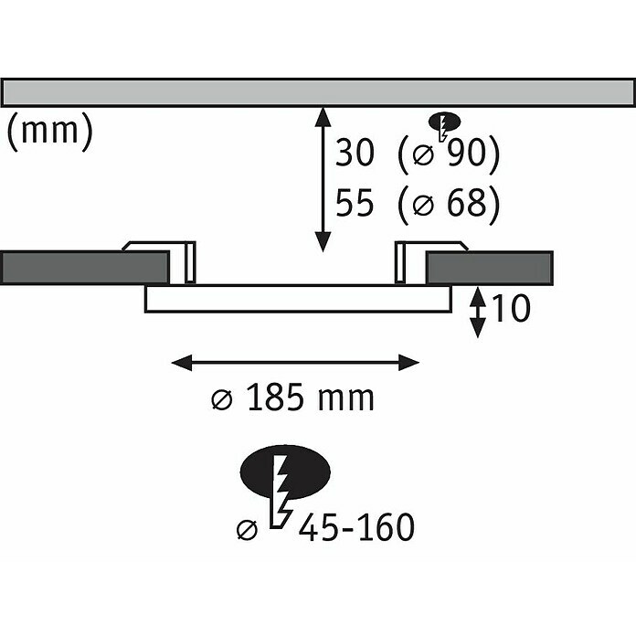 Paulmann LED-Panel rund (17 W, Satin, Ø x H: 18,5 x 3,1 cm, Dimmbar)