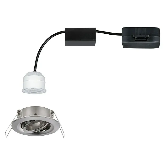 Paulmann LED-Einbauleuchte rund Nova Mini - 4 W, Eisen gebürstet, Warmweiß - Einbauleuchte mit LED-Lichtquelle, Trafo und Anschlussdose, ideal für moderne Innenräume.