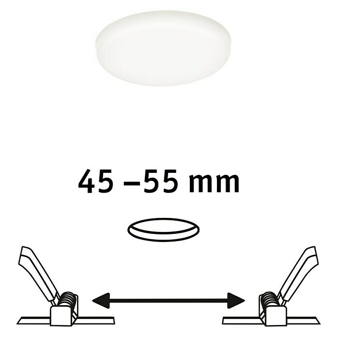 Paulmann Okrugla ploča s LED svjetlom (4,5 W, Satin, Ø x V: 7,5 x 3,1 cm, 4.000 K)