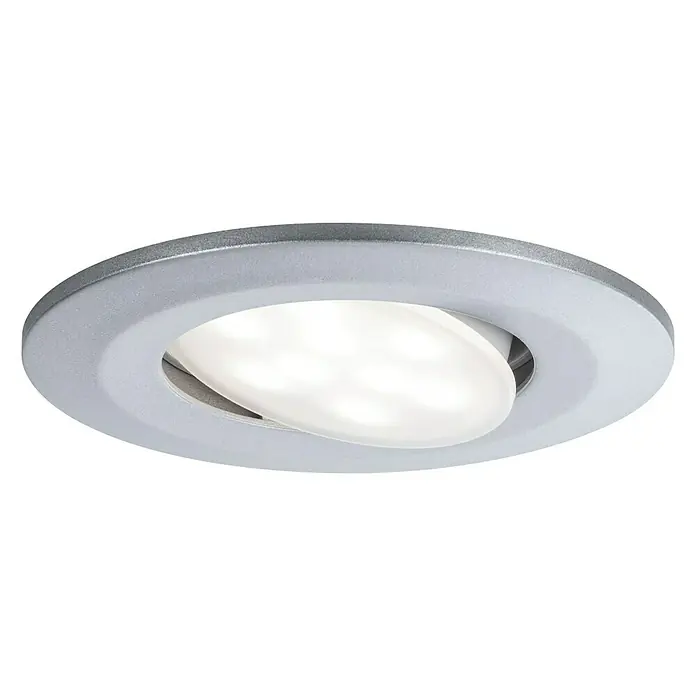 Paulmann LED-Einbauleuchte Calla - Neutralweiß, 10 Stk., IP65, Durchmesser: 9 cm, Chrom - Moderne LED-Einbauleuchte mit schwenkbarem Leuchtenkopf und silberfarbenem Rahmen für flexible Beleuchtungslösungen.