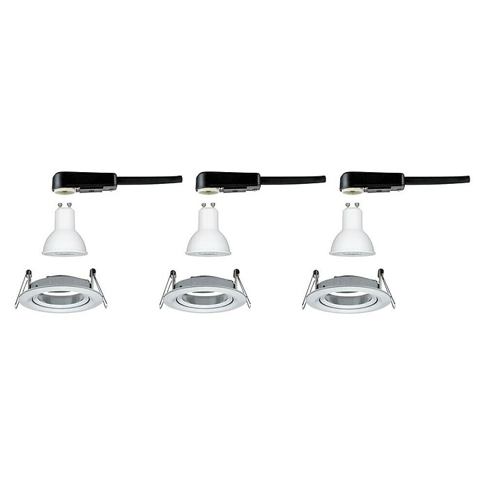 Paulmann Ugradbena LED svjetiljka Nova  (6,5 W, Aluminij, Topla bijela, 3 Kom.) | BAUHAUS