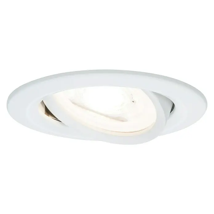 Paulmann LED-Einbauleuchte Nova - 6,5 W, Warmweiß, 3 Stk. - Das Bild zeigt einen weißen, dimmbaren LED-Einbaustrahler. Diese Leuchte ist ideal für eine moderne und energieeffiziente Beleuchtung.