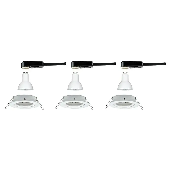 Paulmann LED-Einbauleuchte Nova - 6,5 W, Warmweiß, 3 Stk. - Drei LED-Schienenstrahler in Weiß und Schwarz. Die Leuchten sind fokussiert und bieten flexibles Licht.