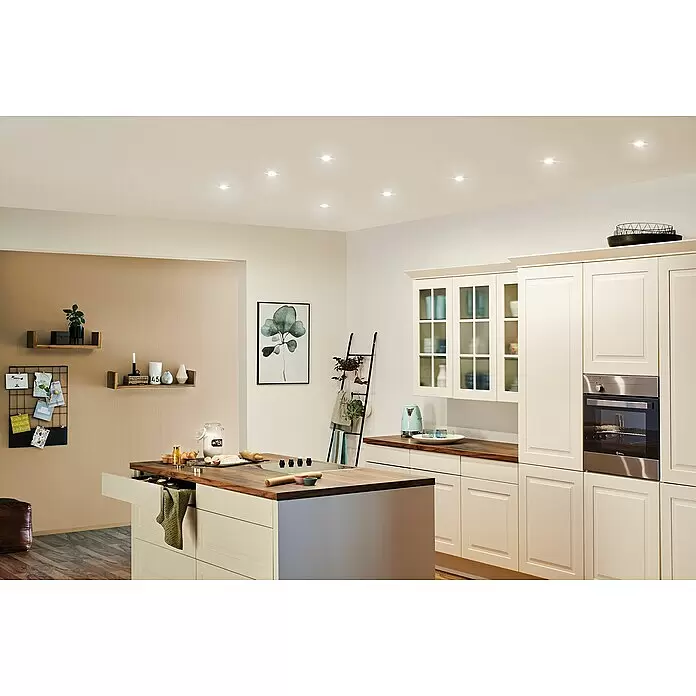 Paulmann LED-Einbauleuchte Nova - 6,5 W, Eisen gebürstet, Warmweiß, 1 Stk., Einbautiefe: 75 mm - Stimmungsaufnahme