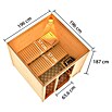 Karibu Massivholzsauna Jutta (L x B x H: 196 x 196 x 187 cm, Mit 9 kW Bio-Ofen mit externer Steuerung, Ohne Dachkranz) | BAUHAUS