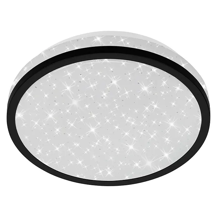 Tween Light LED-Deckenleuchte rund - 10 W, Weiß/Schwarz, Warmweiß - Runde LED-Deckenleuchte mit Sternenhimmel-Effekt und schwarzem Rahmen, ideal für stimmungsvolle Beleuchtung.