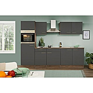 Respekta Keukenblok Oliver (Breedte: 270 cm, Grijs, Met elektrische apparatuur)