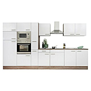 Respekta Küchenzeile KB360EYWMIGKE (Breite: 360 cm, Weiß, Mit Elektrogeräten)