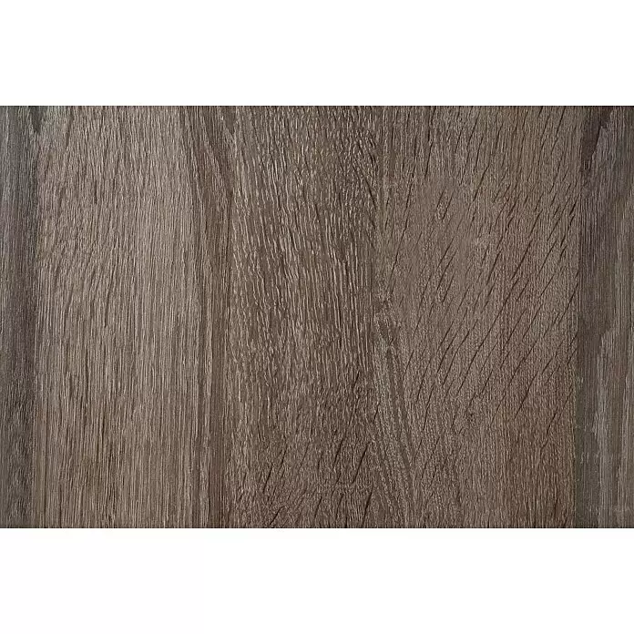 Respekta Oliver Cocina esquinera Oliver - An x Pr: 310 x 172 cm, Blanco, Con electrodomésticos - Primer plano de una textura de madera marrón grisácea con patrones de veta verticales.