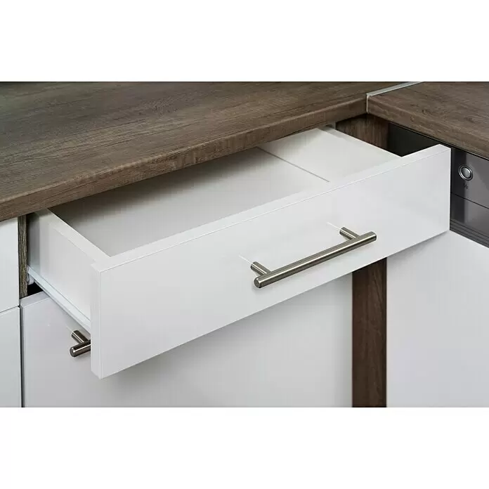 Respekta Winkelküche Oliver - B x T: 280 x 172 cm, Weiß, Mit Elektrogeräten - Detailaufnahme