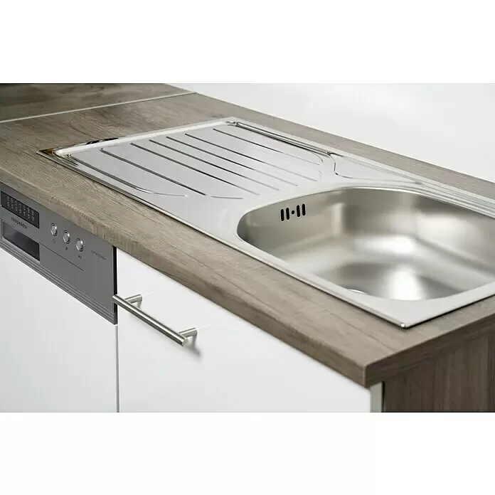 Respekta Winkelküche Oliver - B x T: 370 x 172 cm, Grau, Mit Elektrogeräten - Detailaufnahme