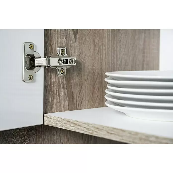 Respekta Winkelküche Oliver - B x T: 370 x 172 cm, Grau, Mit Elektrogeräten - Detailaufnahme