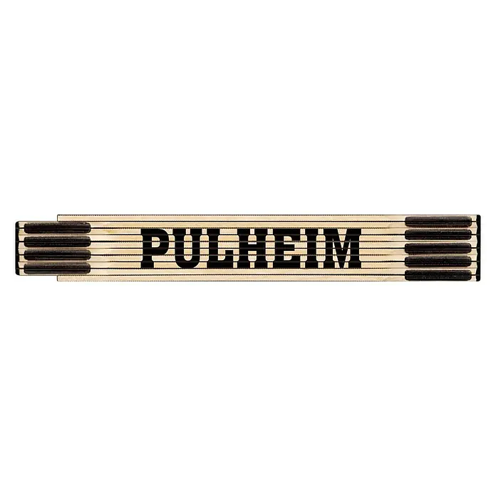 BAUHAUS Zollstock - PULHEIM - Eine Zollstockanzeige mit dem Aufdruck "PULHEIM", ideal für Handwerker und Heimwerker, die präzise Messungen benötigen.