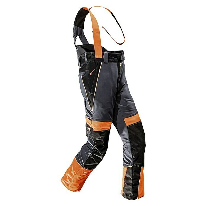 Bullstar Schnittschutzhose Proximo mit Hosenträger (Konfektionsgröße: 54, Orange/Anthrazit)