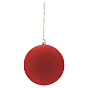 Christbaumkugel Velvet (Rot, Kunststoff, Durchmesser: 10 cm)