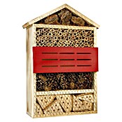 Windhager Insektenhotel (L x B x H: 33,5 x 14 x 49,5 cm, Holz, Naturbraun/Rot, Geflammt)